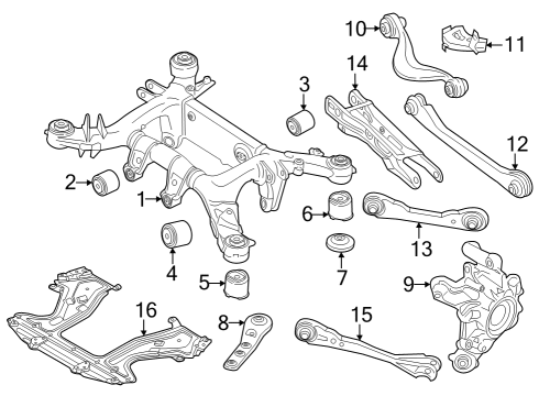 2020 BMW M850i xDrive Rear Suspension, Lower Control Arm, Upper Control Arm, Ride Control, Stabilizer Bar, Suspension Components Hydrobearing Diagram for 33316882794