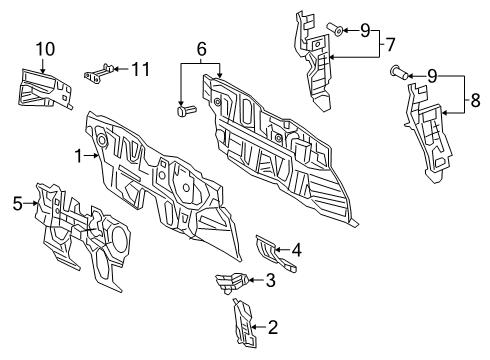 2022 Lexus UX200 Cowl Panel Reinforcement Diagram for 5513176010