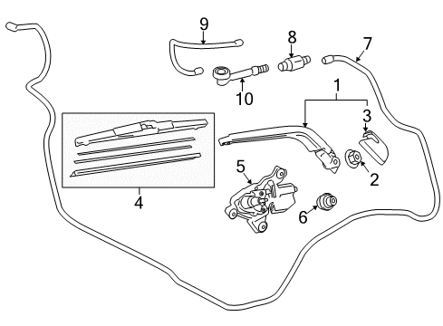 2013 Scion iQ Wiper & Washer Components Washer Nozzle Diagram for 8539174010