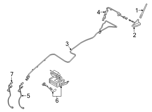 2020 Ford Ranger Antenna & Radio Spoiler Screw Diagram for W712628S439