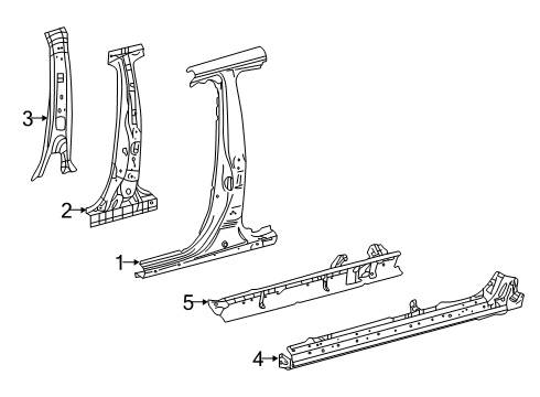 Center Pillar & Rocker Inner Rocker Diagram for 5740112640