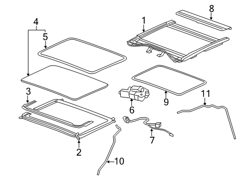 2013 Chevrolet Silverado 1500 Sunroof Air Deflector Diagram for 15942584