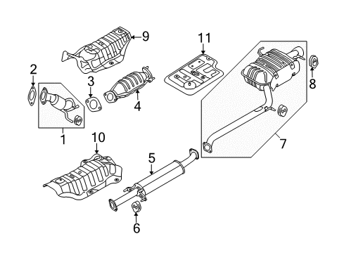 2008 Kia Rondo Exhaust Components Panel-Heat Protector Diagram for 287931D000