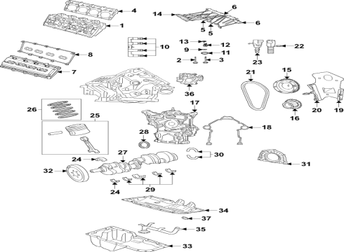 2022 Jeep Wagoneer Engine Parts, Mounts, Cylinder Head & Valves, Camshaft & Timing, Variable Valve Timing, Oil Cooler, Oil Pan, Oil Pump, Crankshaft & Bearings, Pistons, Rings & Bearings INSULATOR-ENGINE MOUNT Diagram for 68403916AC