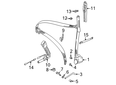 2004 BMW M3 Seat Belt Bow Diagram for 72119117185