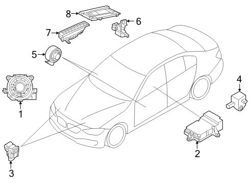 Air Bag Components Sensor Door Diagram for 65779279391