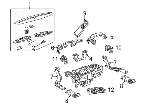 2008 Cadillac SRX Ducts Air Deflector Diagram for 25974173