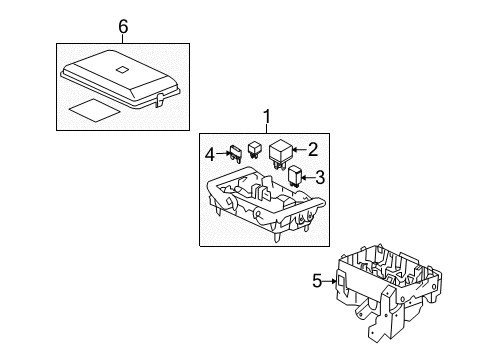 2008 Hummer H2 Fuse & Relay Block Asm-Engine Wiring Harness Junction Diagram for 20806094