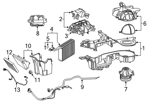 2013 Dodge Charger A/C Evaporator & Heater Components Wiring-Fan Motor Diagram for 68050137AB
