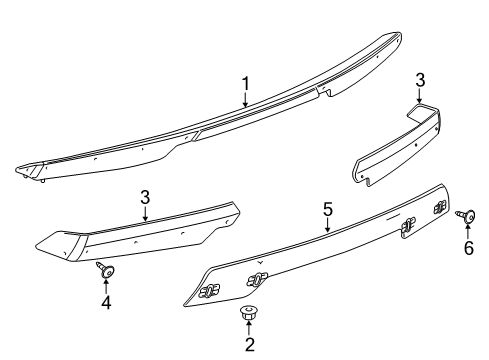 2015 Chevrolet Corvette Rear Bumper - Spoiler Spoiler Diagram for 22908983