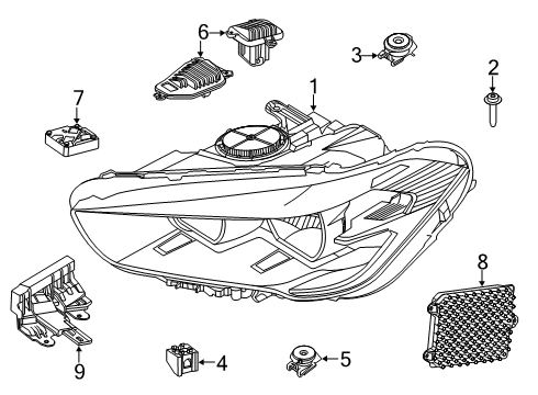 2021 BMW X1 Headlamps, Headlamp Washers/Wipers LED MOD.TURN SIG./DAYTI.RUN. Diagram for 63119477820
