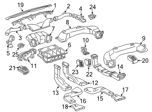 2006 Lexus RX400h Ducts Duct, Air, Rear NO.5 Diagram for 872170E010
