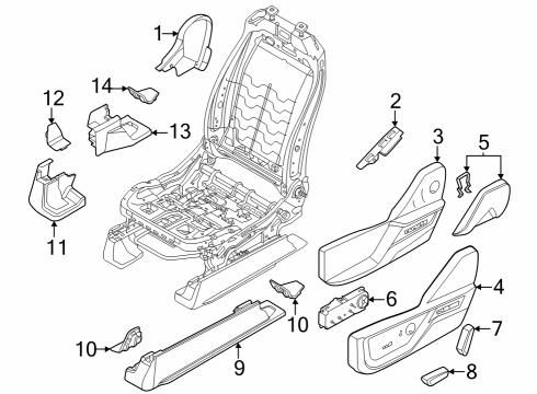 Driver Seat Components Track Cover Cap Diagram for FL3Z15672A40AA