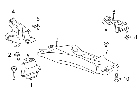 2015 Cadillac ATS Engine & Trans Mounting Mount Bracket Diagram for 20841855