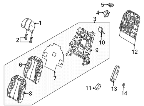 Second Row Seats BACK ASSY-2ND SEAT, R Diagram for 89400R0740KQ5