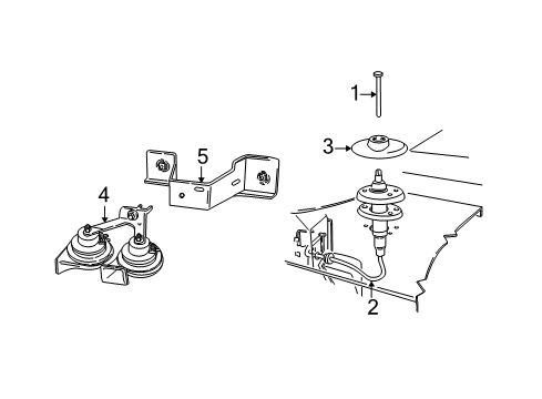 2004 Ford Mustang Antenna & Radio, Horn Horn Diagram for XR3Z13832AA