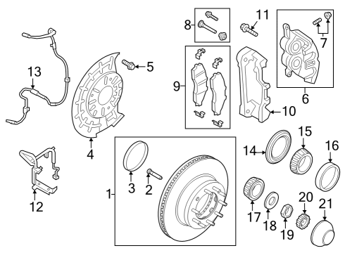Front Brakes Caliper Bleeder Screw Diagram for JL1Z2208A
