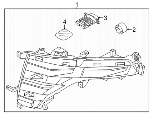 Daytime Running Lamp Components LAMP ASSY-DAY RUNNING LIGHT, RH Diagram for 92208K5100