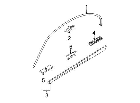 2007 BMW 335i Exterior Trim - Pillars, Rocker & Floor Trim Strip, Side Frame, Left Diagram for 51137117243