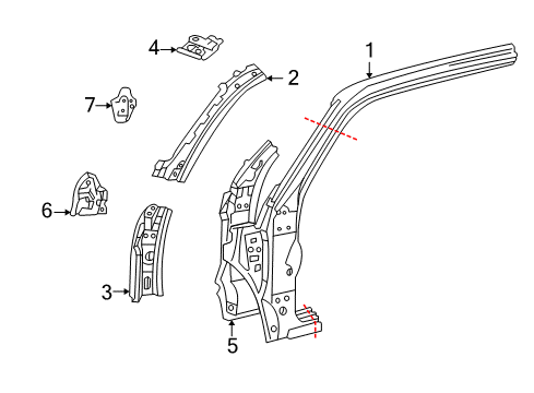 2001 Toyota Tundra Hinge Pillar Diagram