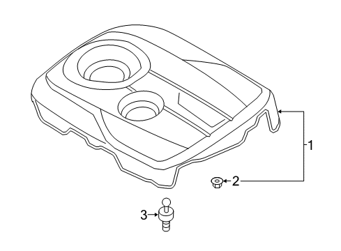 2017 Buick Envision Engine Appearance Cover Engine Cover Assembly Diagram for 292402E910