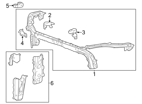 2002 Ford Escort Radiator Support SUPPORT ASM-F/END UPR TIE BAR Diagram for 60007867