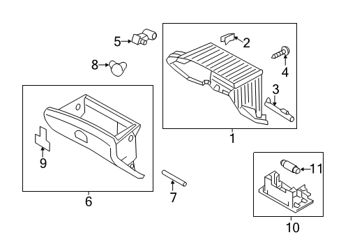 2013 Hyundai Accent Glove Box Cover Assembly-Glove Box Upper Diagram for 845401R1008M