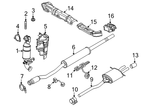 2015 Mini Cooper Exhaust Components Catalytic Converter Diagram for 18327634634
