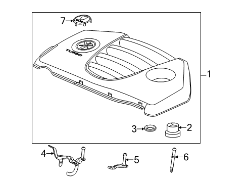 2011 Saab 9-5 Engine Appearance Cover Engine Cover Washer Diagram for 55568742