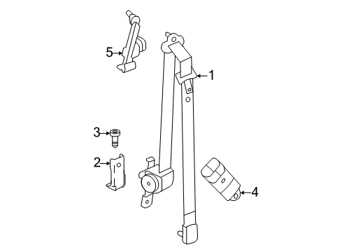 2012 Chrysler Town & Country Rear Seat Belts Bolt-HEXAGON FLANGE Head Diagram for 5139368AA