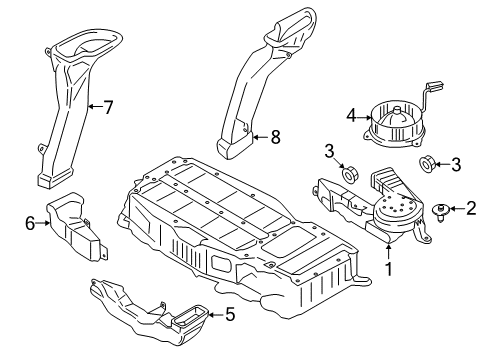 2015 Ford C-Max Vent Fan Inner Duct Diagram for FM5Z10B768C