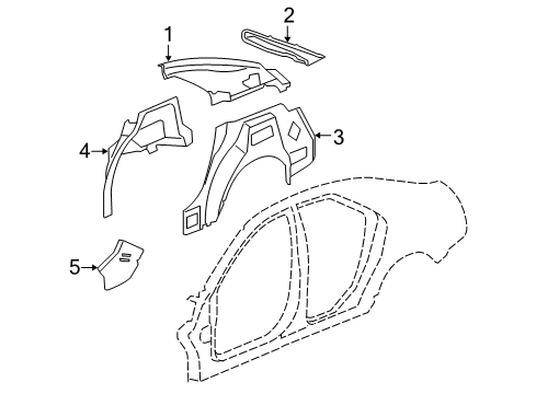 2009 Cadillac CTS Inner Structure - Quarter Panel Upper Brace Diagram for 20930371