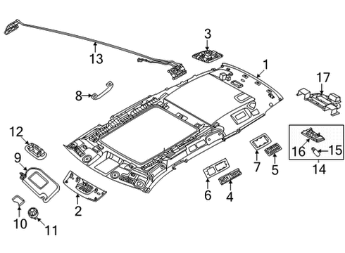 Interior Trim - Roof LGT-Vanity Mirror Diagram for 8200074365