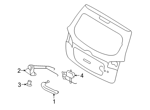 2010 Hyundai Santa Fe Lift Gate Handle Assembly-Tail Gate Outside Diagram for 812602B000