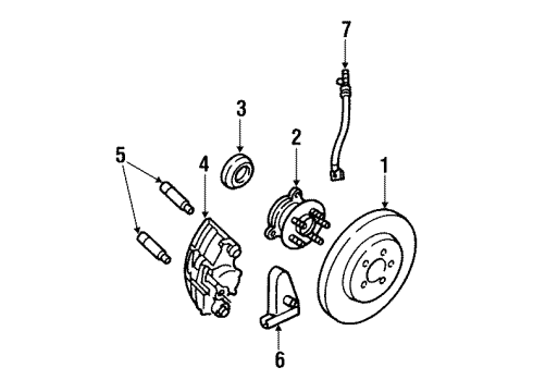 1992 Oldsmobile Achieva Anti-Lock Brakes Bolt/Screw, Front Brake Caliper (W/Sleeve) Diagram for 18023880