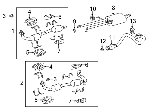 2020 Toyota Tundra Exhaust Components Front Pipe Diagram for 174500S220