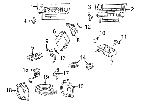 2001 Lexus LS430 Sound System Bracket, Amplifier, NO.1 Diagram for 8628550100