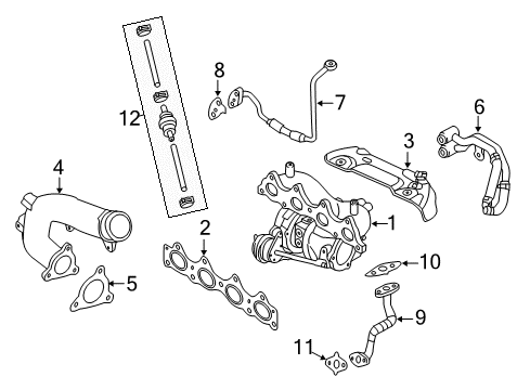 2015 Kia Forte5 Turbocharger Chamber Assembly-TURBOCHANGER Act Diagram for 282912B700