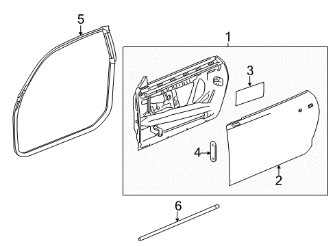 2011 Chevrolet Camaro Door & Components Door Shell Diagram for 22792576