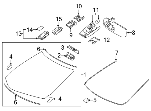 2020 Lexus RX350L Wipers Dam Diagram for 5611750130