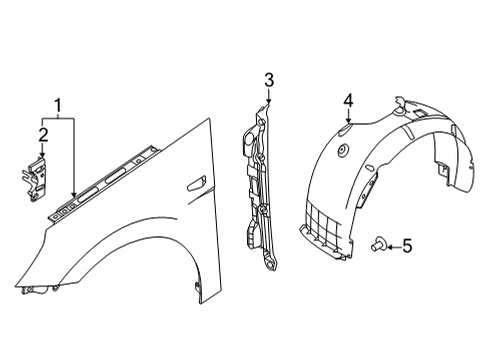 2021 Hyundai Elantra Fender & Components Guard Assy-Front Wheel, Lh Diagram for 86811AB000