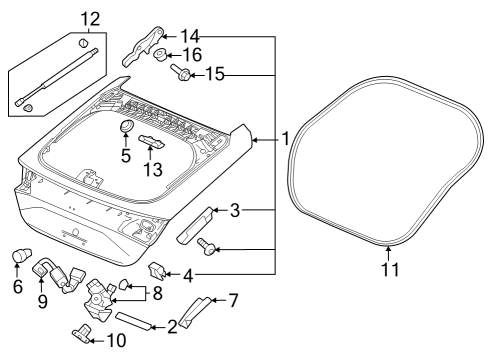 Gate & Hardware WEATHERSTRIP Diagram for 74440T43J01