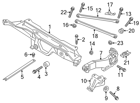 2016 Mini Cooper Paceman Rear Suspension Components, Stabilizer Bar Top Wishbone Diagram for 33326768724