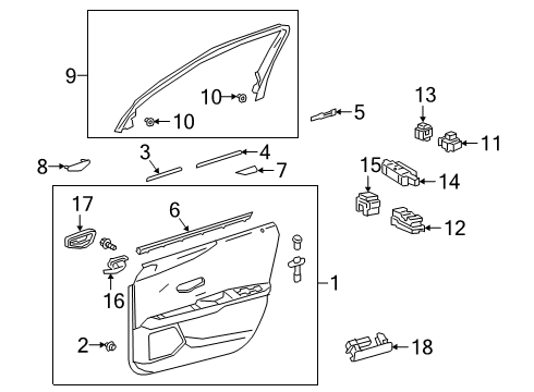 2019 Lexus UX200 Interior Trim - Front Door WEATHERSTRIP, FR Doo Diagram for 6817176020