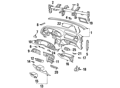 1995 Ford Contour Instrument Panel Ashtray Diagram for F5RZ5404810A