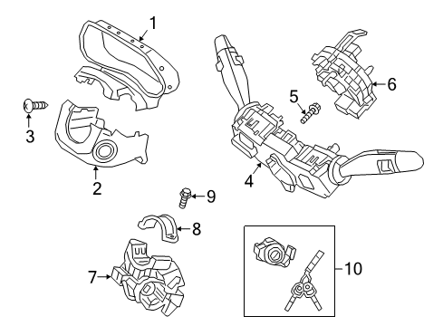 2019 Hyundai Elantra GT Shroud, Switches & Levers Steering Column Lower Shroud Diagram for 84855G3000TRY