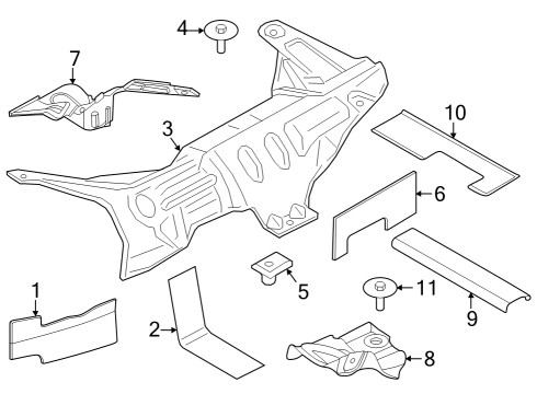 2020 Ford F-150 Heat Shields Heat Shield Diagram for JL3Z5G221A