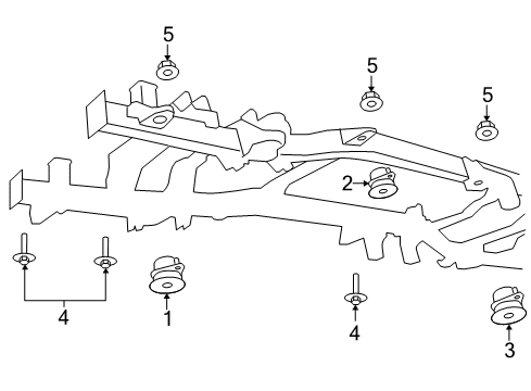 2011 Ram 3500 Frame & Components ISOLATOR-Body Hold Down Diagram for 5147616AA