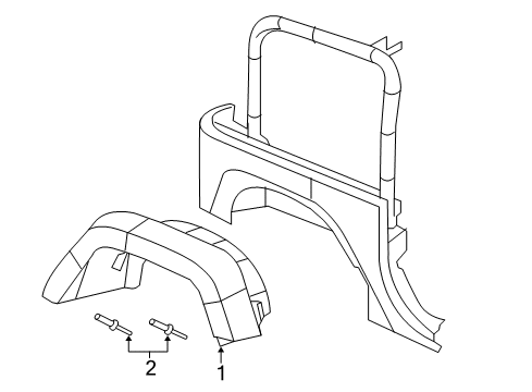 Exterior Trim - Quarter Panel Molding-Wheel Opening Flare Diagram for 6AD74TZZAF