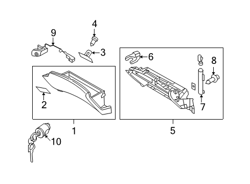 2010 Infiniti M45 Glove Box Socket And Bulb Diagram for 24860EJ70A